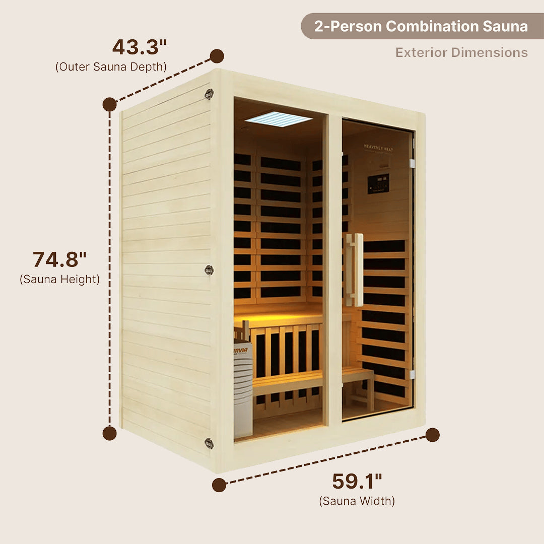 2-Person Combination Sauna dimensions