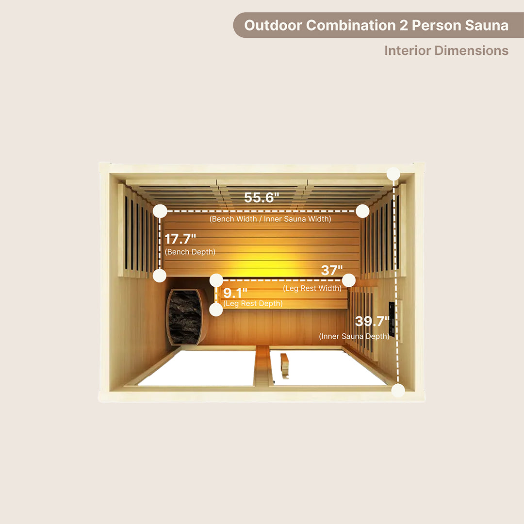 Outdoor Combination 2 Person Sauna