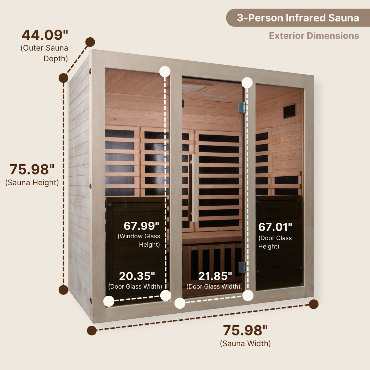 3-Person Infrared Sauna dimensions