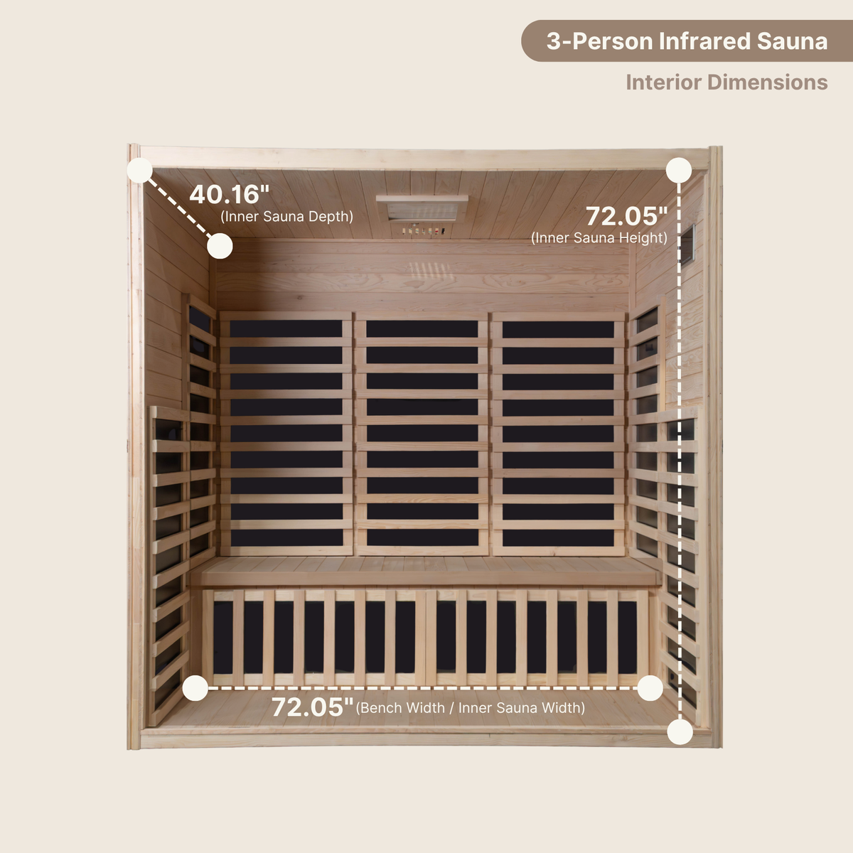 3-Person Infrared Sauna dimensions