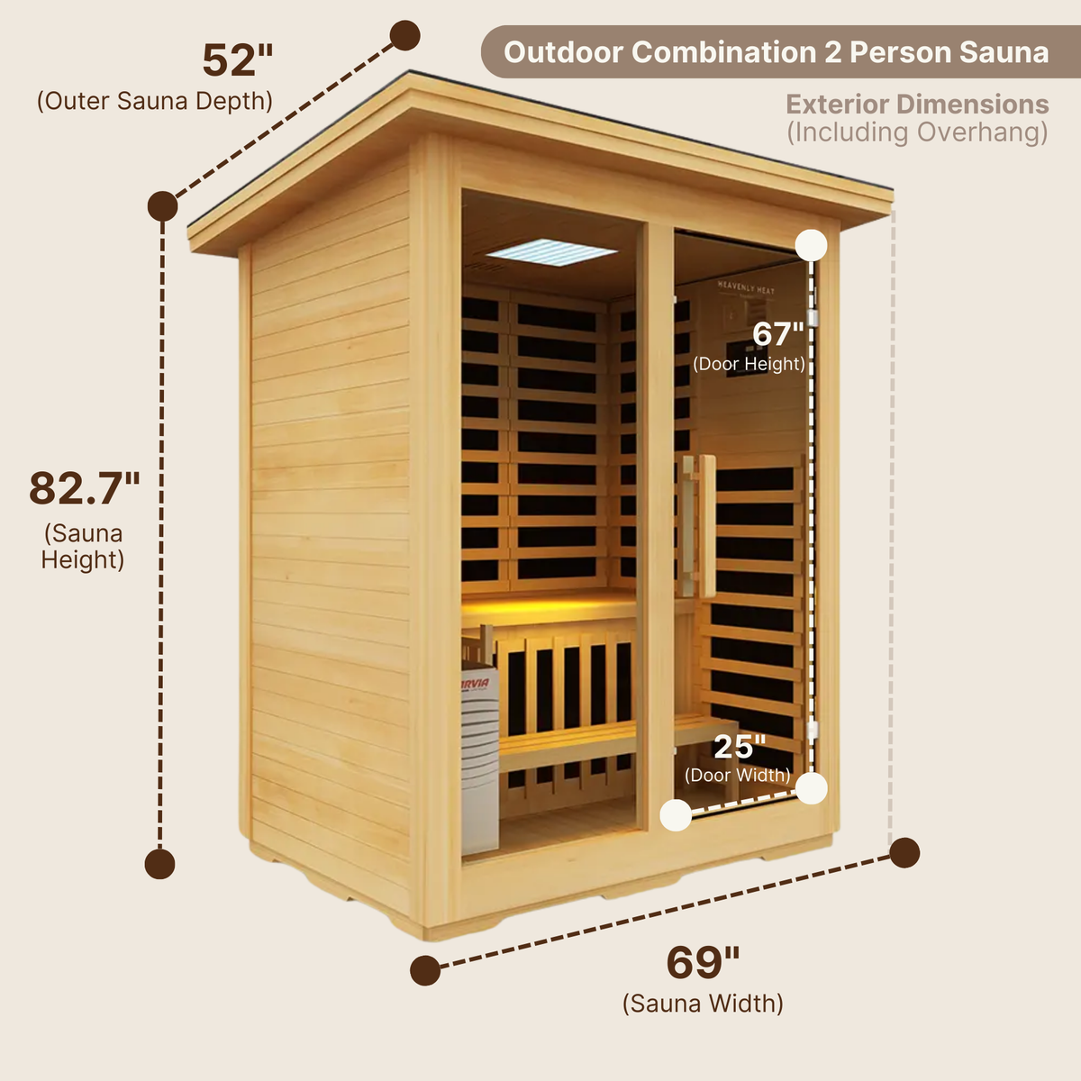 2-Person Outdoor Combination Sauna