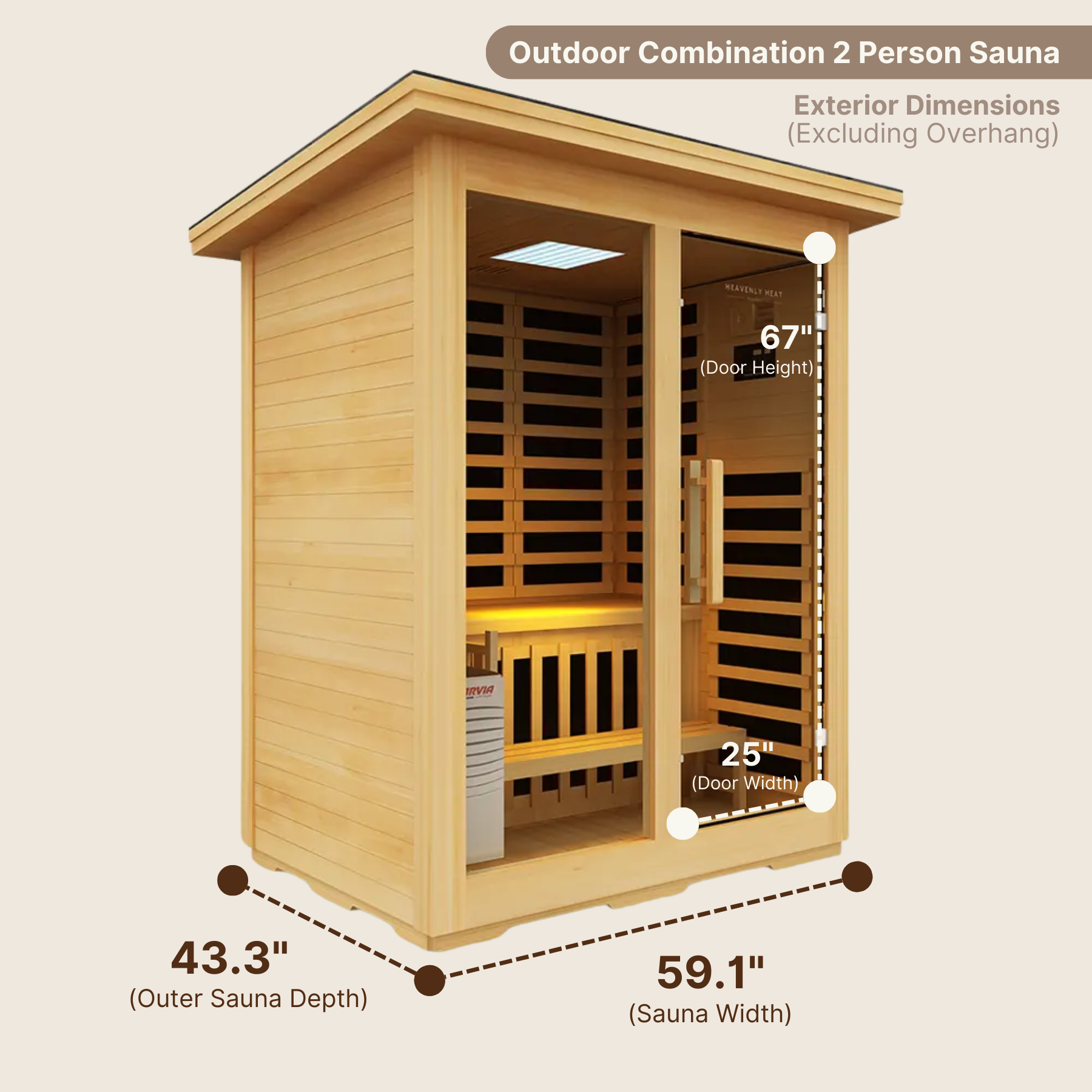 2-Person Outdoor Combination Sauna