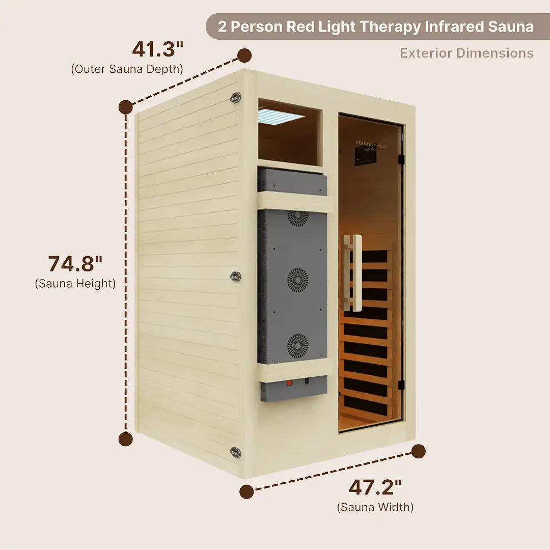 2-Person Red Light & Infrared Sauna dimensions