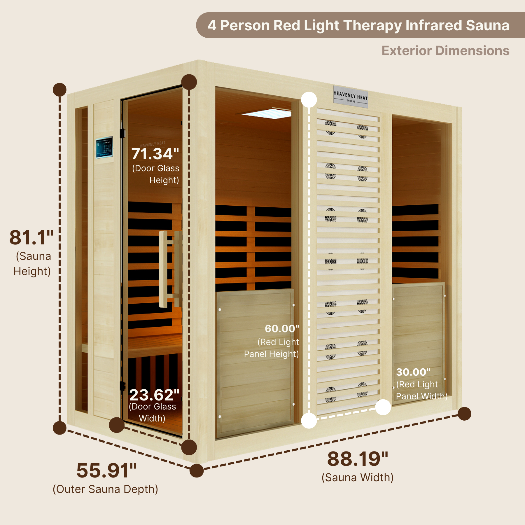 4 Person Red Light Therapy Infrared Sauna