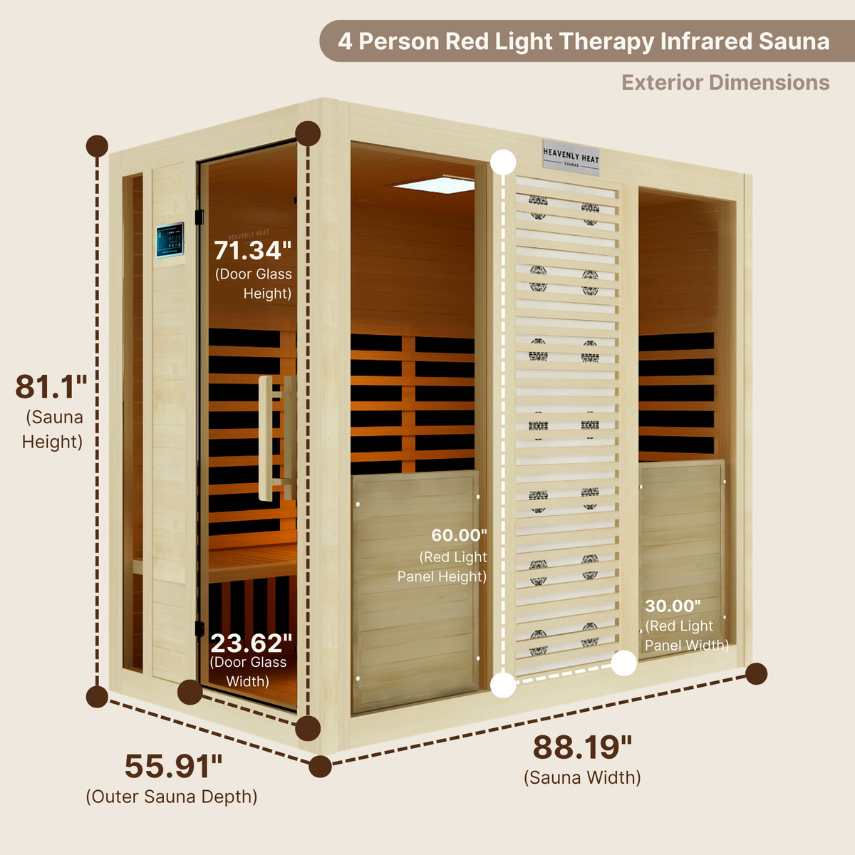 4-Person Red Light & Infrared Sauna