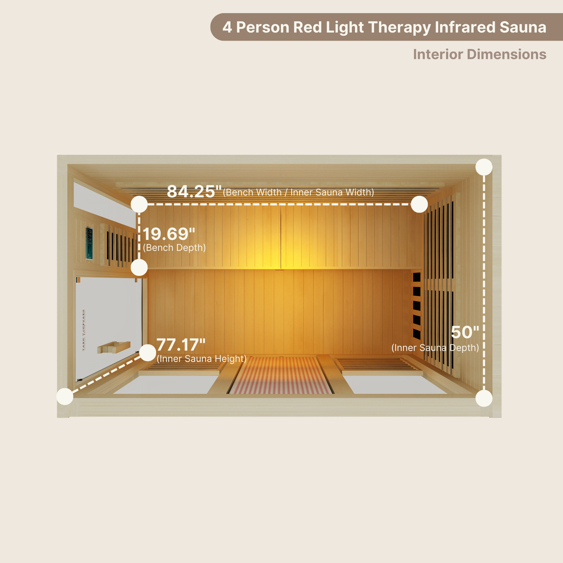 4 Person Red Light Therapy Infrared Sauna